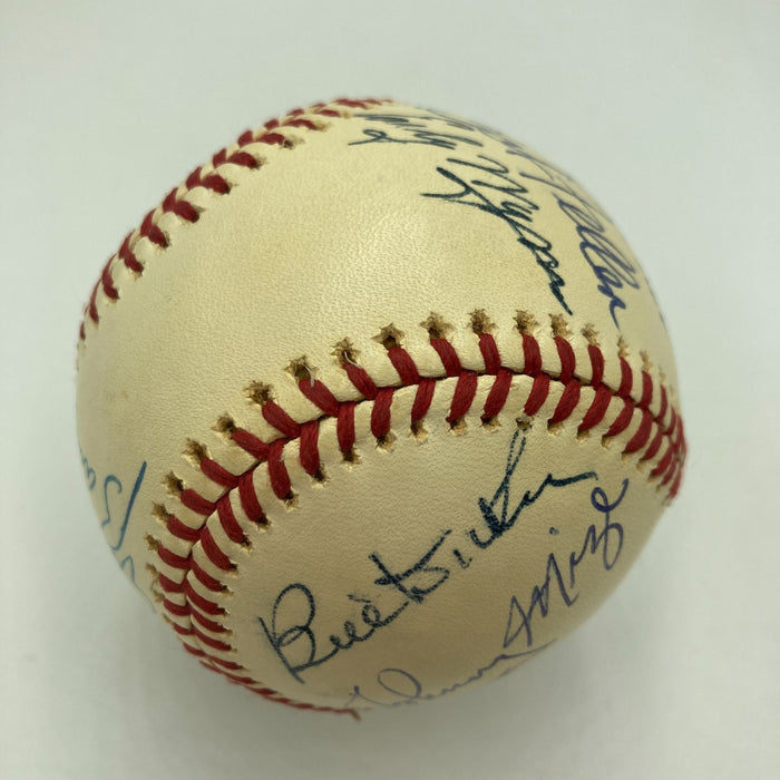 1970's HOF Multi Signed Baseball Lloyd Waner Stan Musial Ernie Banks JSA