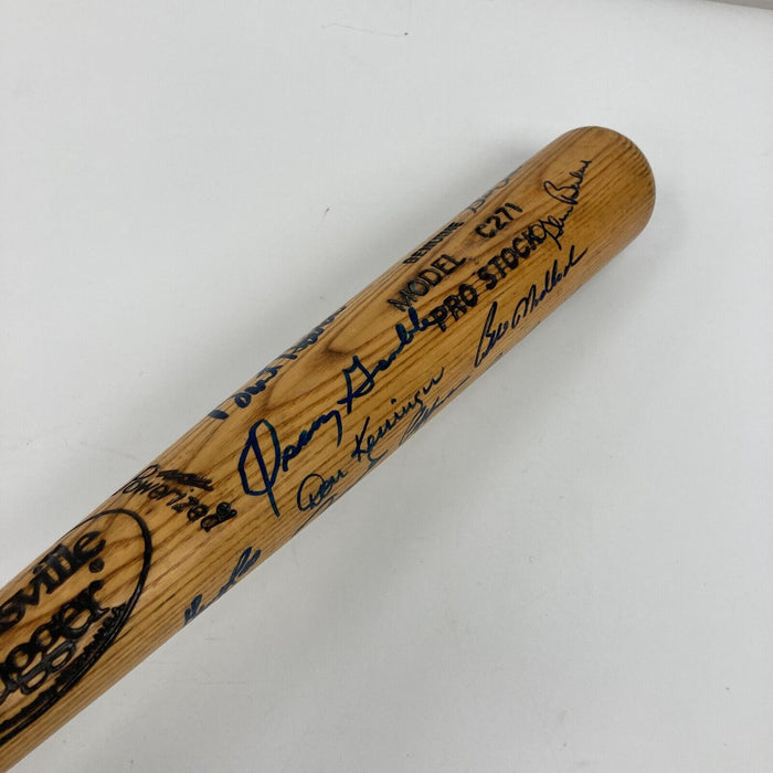 Chicago Cubs HOF Legends Multi Signed Baseball Bat Ryne Sandberg Ron Santo JSA