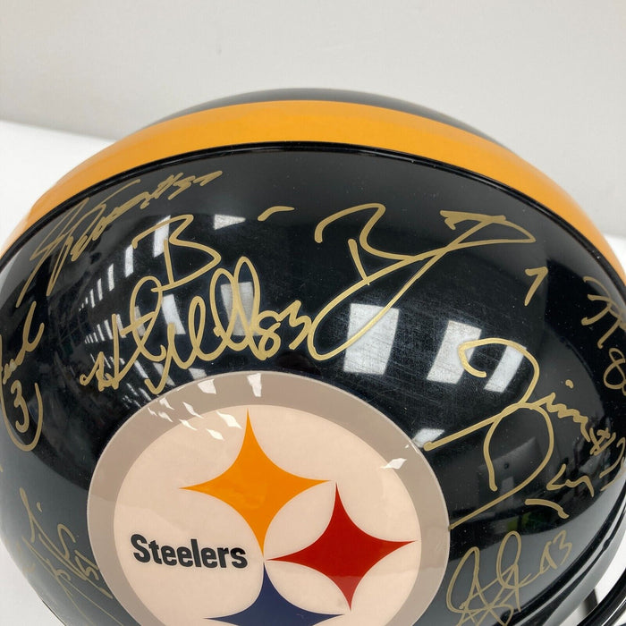 2005 Pittsburgh Steelers Super Bowl Champs Team Signed Game Helmet Beckett COA