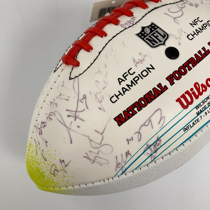 2017 Atlanta Falcons NFC Champs Team Signed Super Bowl LI Football PSA DNA COA