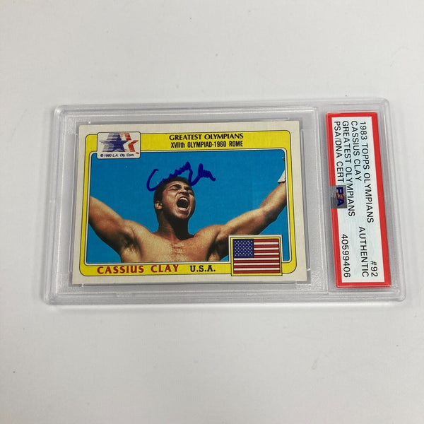 1983 Topps Greatest Olympians Cassius Clay Muhammad Ali Signed Boxing Card PSA