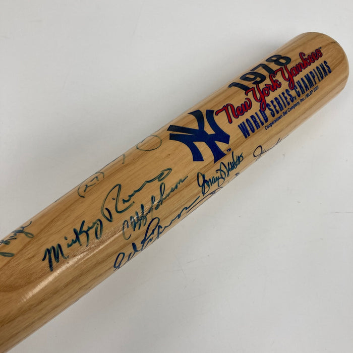 1978 New York Yankees World Series Champs Team Signed Baseball Bat PSA DNA COA