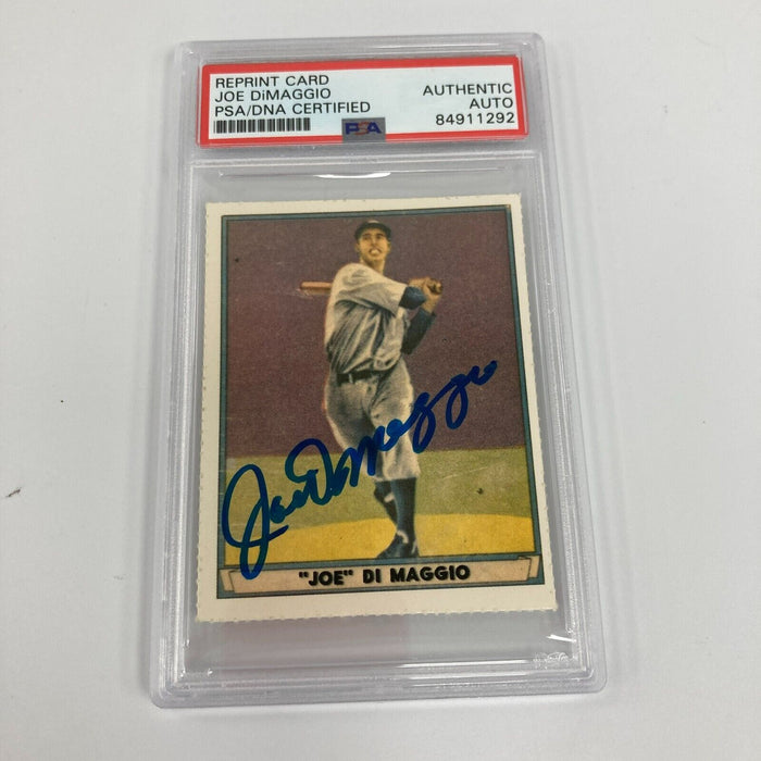 1941 Play Ball Joe Dimaggio Signed RP Baseball Card PSA DNA Auto