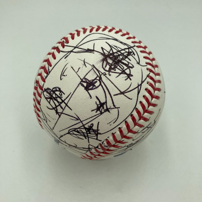 Rare Dave Matthews Signed Hand Drawn Art Baseball PSA DNA COA