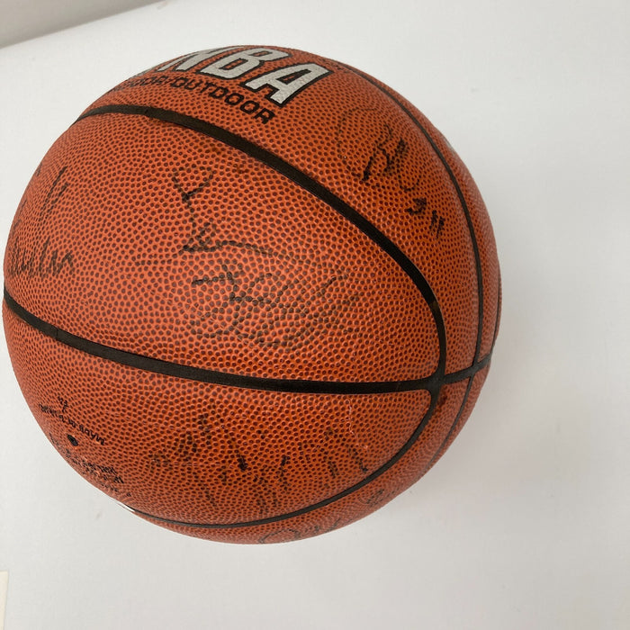 1998-99 San Antonio Spurs NBA Champs Team Signed Basketball Tim Duncan JSA COA
