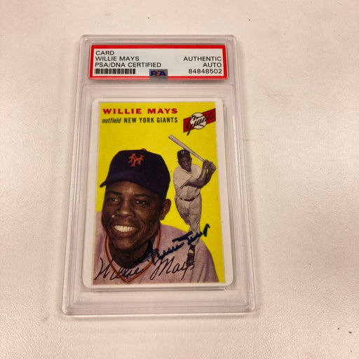 1954 Topps Willie Mays Signed Autographed Porcelain RC Baseball Card PSA DNA