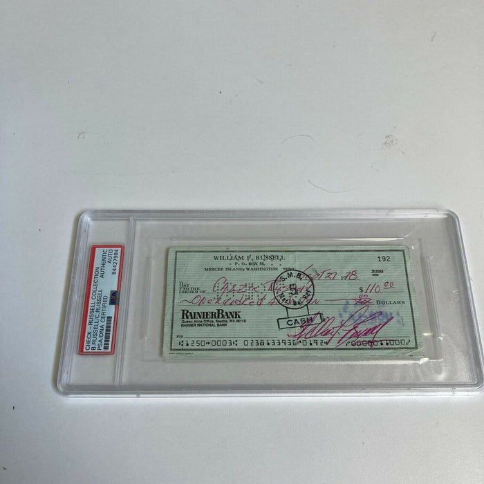 Bill Russell Signed Autographed Bank Check PSA DNA Boston Celtics HOF Legend