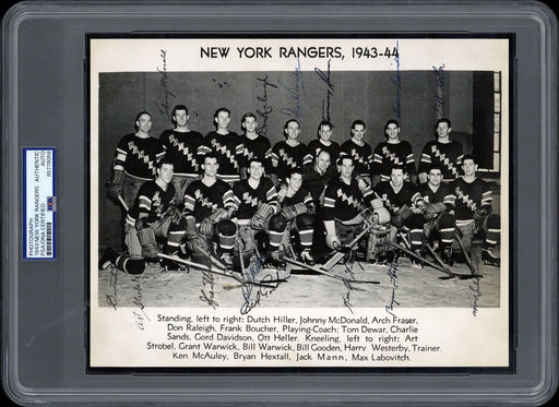 1943-1944 New York Rangers Team-Signed Photo PSA DNA Certified