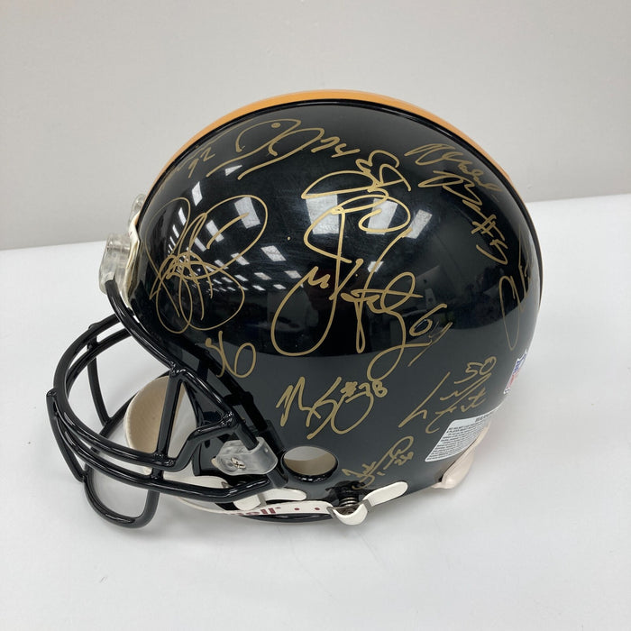 2005 Pittsburgh Steelers Super Bowl Champs Team Signed Game Helmet Beckett COA