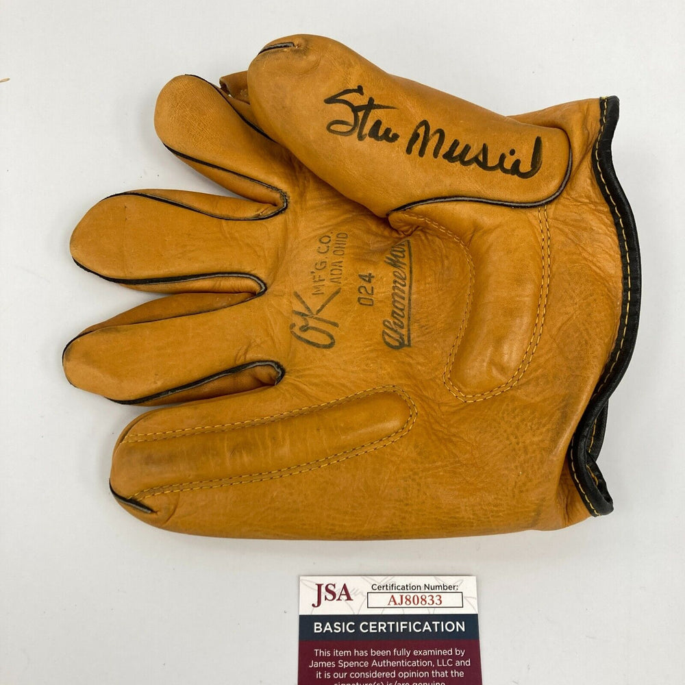 Stan Musial Signed 1940's Baseball Glove JSA COA