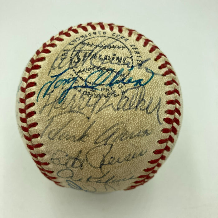 The Finest 1935-1975 Batting Champs Signed Baseball Clemente Mantle Dimaggio JSA