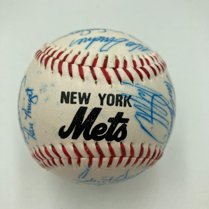 1985 - 1986 New York Mets Team Signed Baseball 28 Sigs With Gary Carter