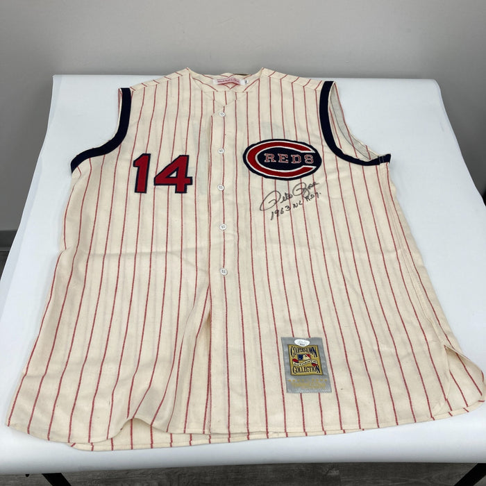 Pete Rose 1963 NL ROY Signed Mitchell & Ness Cincinnati Reds Jersey JSA COA