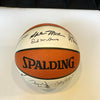 2008 Hall Of Fame Induction Signed Basketball Hakeem Olajuwon Pat Riley JSA COA