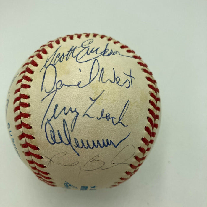 1991 Minnesota Twins World Series Champs Team Signed Baseball JSA COA