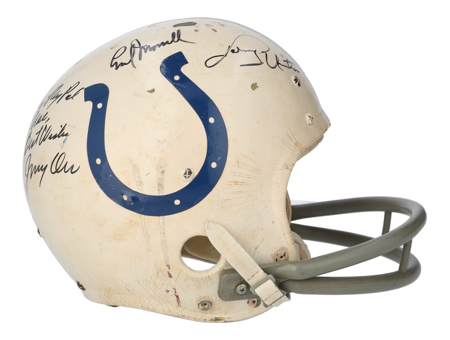 Tom Matte Signed 1970 Baltimore Colts Game Used Helmet Johnny Unitas M — Showpieces Sports