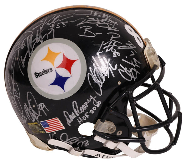 2005 Pittsburgh Steelers Super Bowl Champs Team Signed Game Used Helmet JSA COA