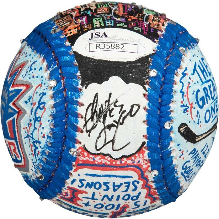Wayne Gretzky Signed Charles Fazzino Hand Painted Pop Art Baseball JSA Sticker