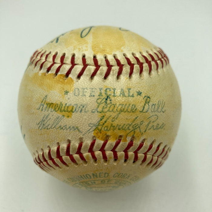 Mickey Cochrane Red Faber Ray Schalk Ed Walsh 1950's HOF Signed Baseball JSA COA