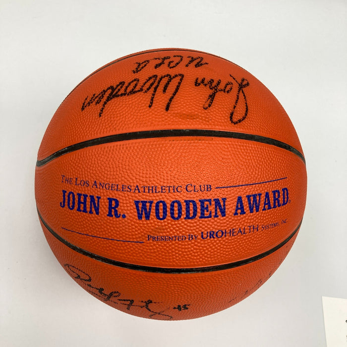 1997 Tim Duncan Rookie & John Wooden Award Winners Multi Signed Basketball PSA