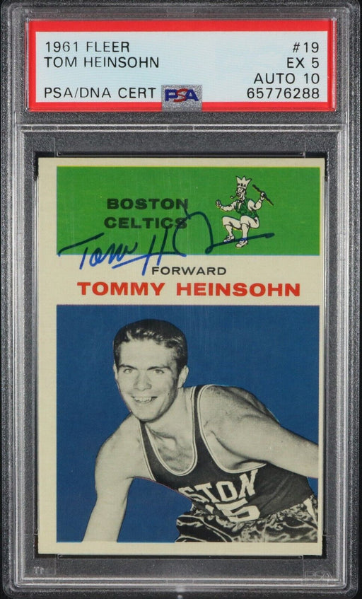Tom Heinsohn (HOF) Signed 1961-62 Fleer #19 PSA/DNA GEM MINT 10