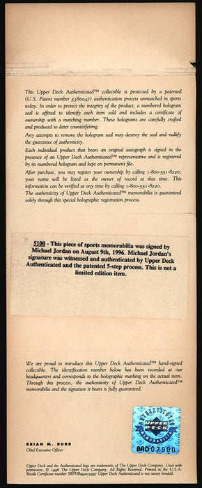 Michael Jordan Signed Spalding Official NBA Game Basketball UDA Upper Deck COA