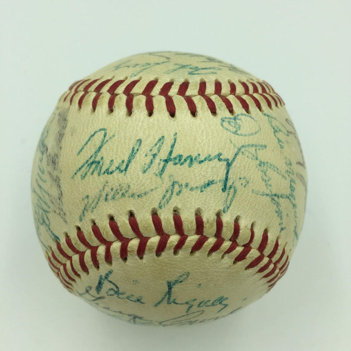 1958 All Star Game Team Signed Baseball Willie Mays Hank Aaron Ernie Banks JSA