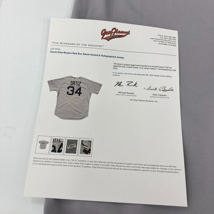 David Ortiz Signed Game Issued Boston Red Sox Majestic Jersey JSA COA