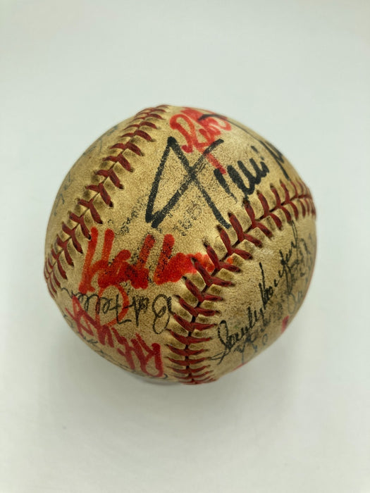 Willie Mays Hank Aaron Sandy Koufax Hall Of Fame Multi Signed Baseball 31 JSA