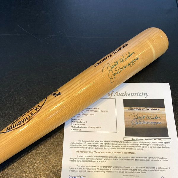 Joe DiMaggio Signed Louisville Slugger Game Model Baseball Bat JSA COA