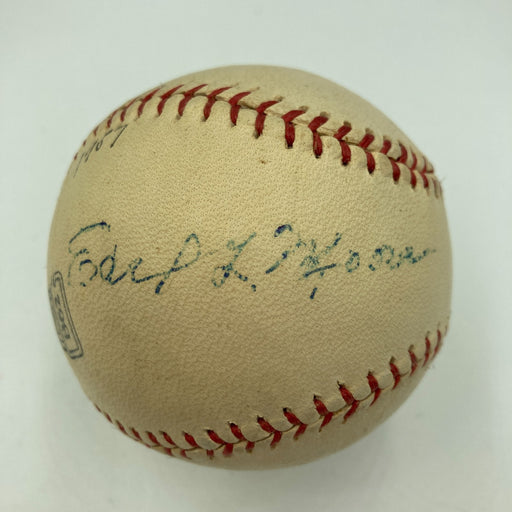Earl Moore Single Signed Vintage Baseball 1907 New York Yankees Beckett COA