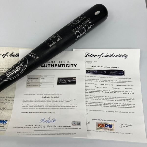 Derek Jeter Signed 1999 Game Used Baseball Bat PSA DNA & Beckett COA