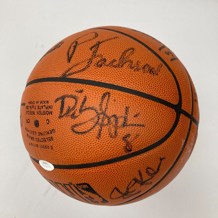 1997-98 Chicago Bulls NBA Champs Team Signed Game Basketball The Last Dance JSA