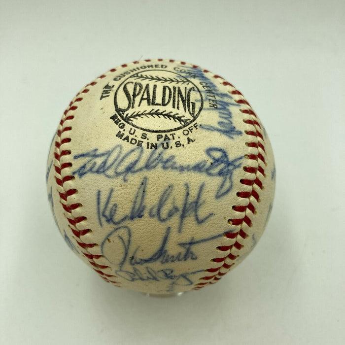 1969 Chicago Cubs Team Signed Vintage National League Baseball Ernie Banks JSA