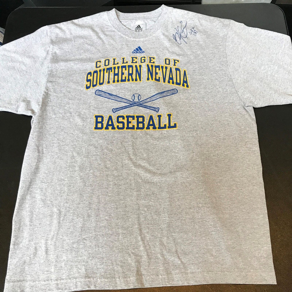 2010 Bryce Harper Pre Rookie Signed College of Southern Nevada T-Shirt JSA COA