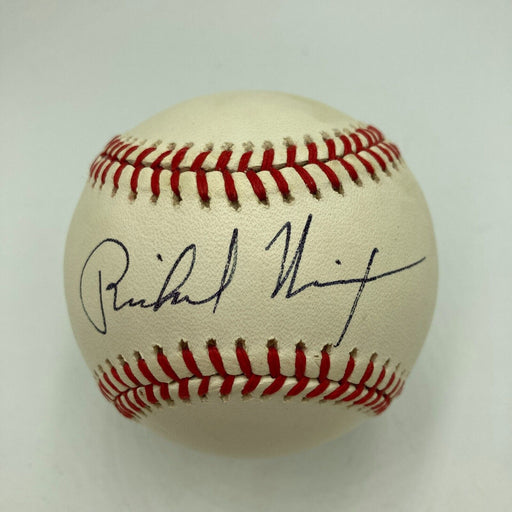 President Richard Nixon Single Signed National League Baseball Beckett COA
