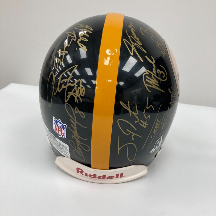 2005 Pittsburgh Steelers Super Bowl Champs Team Signed Game Helmet Beckett COA