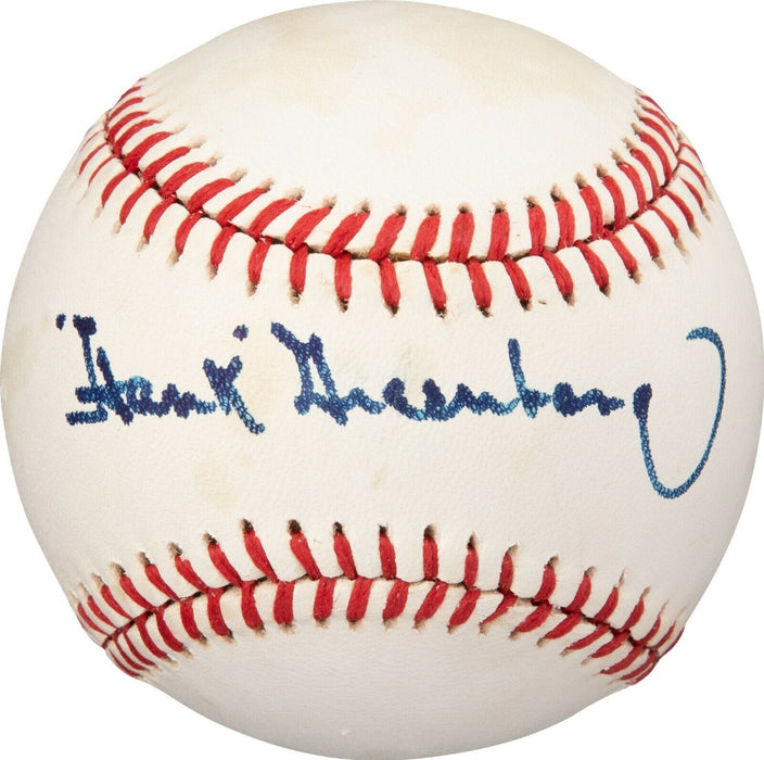 Beautiful Hank Greenberg Single Signed Official American League Baseball PSA DNA