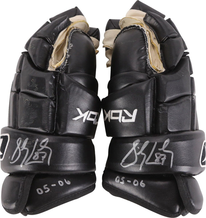 Sidney Crosby 2005 Rookie Pittsburgh Penguins Signed Game Issued Gloves PSA DNA