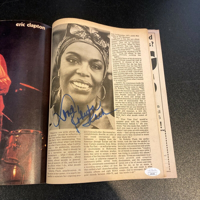 Roberta Flack Twice Signed Vintage 1979 Magazine With JSA COA