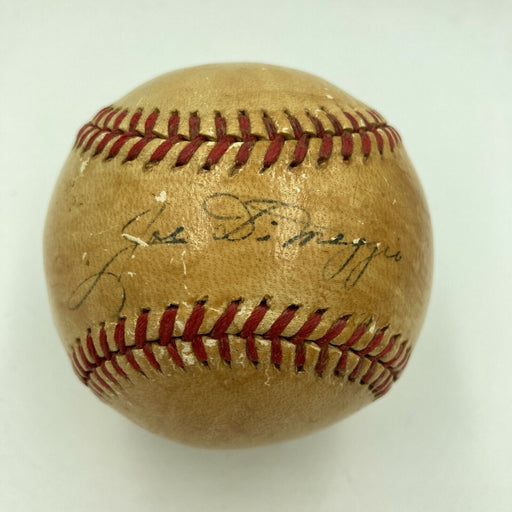 1936 Joe Dimaggio Rookie Single Signed American League Harridge Baseball JSA COA