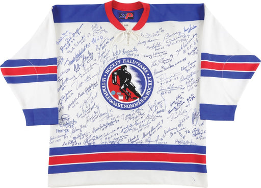 NHL Hall Of Fame Signed Hockey Jersey With 65 Signatures! Wayne Gretzky JSA COA