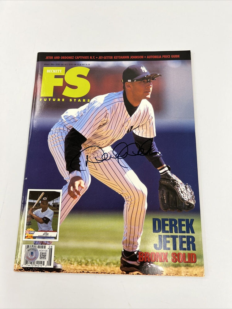 Derek Jeter Rookie Signed 1996 Beckett Magazine Beckett COA