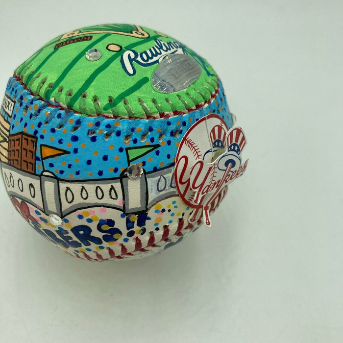 Whitey Ford Signed Charles Fazzino Hand Painted Pop Art Baseball Steiner COA