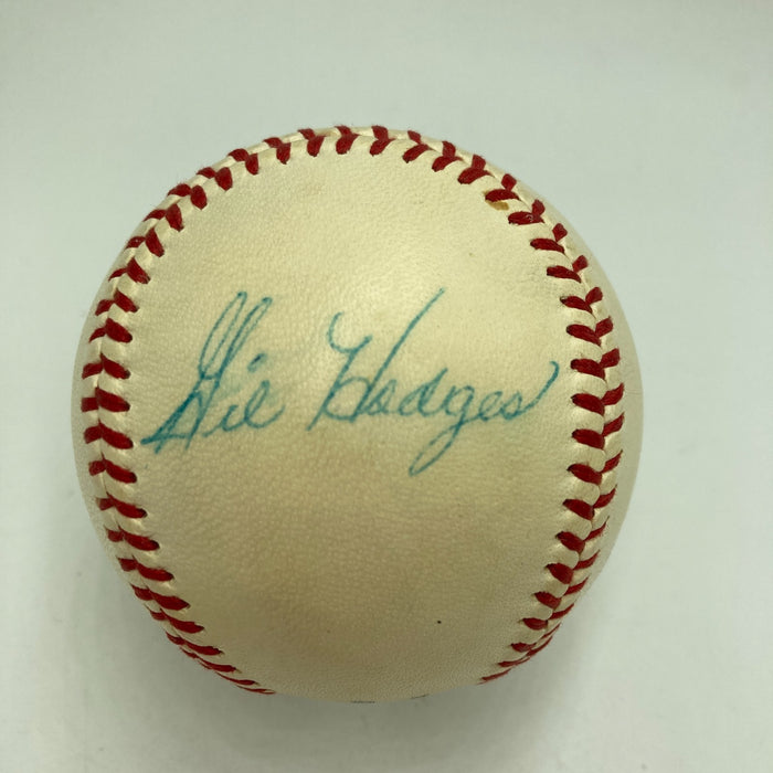 Rogers Hornsby Gil Hodges Casey Stengel Signed National League Baseball Beckett