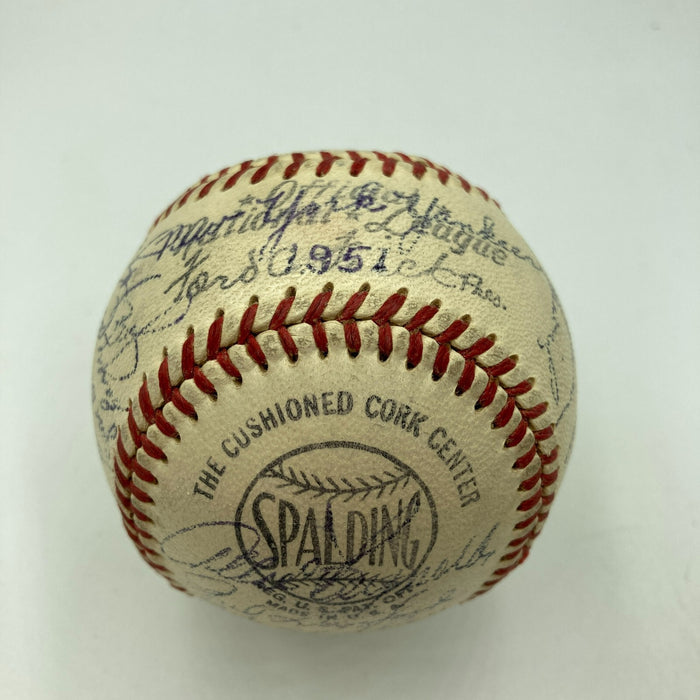 The Finest 1951 Yankees WS Champs Team Signed Baseball Mickey Mantle Rookie PSA