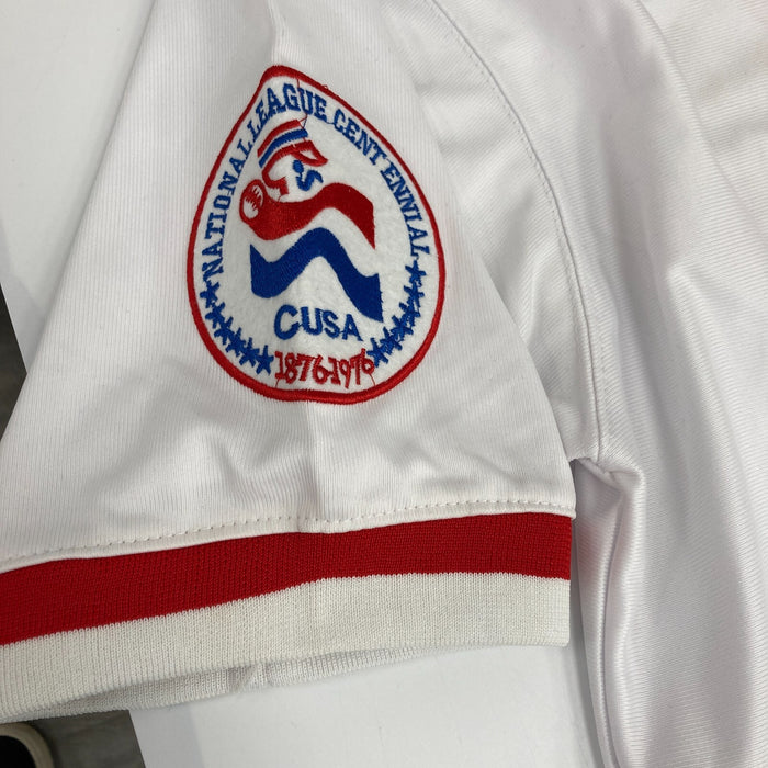 Johnny Bench Signed Inscribed Cincinnati Reds STAT Mitchell & Ness Jersey JSA