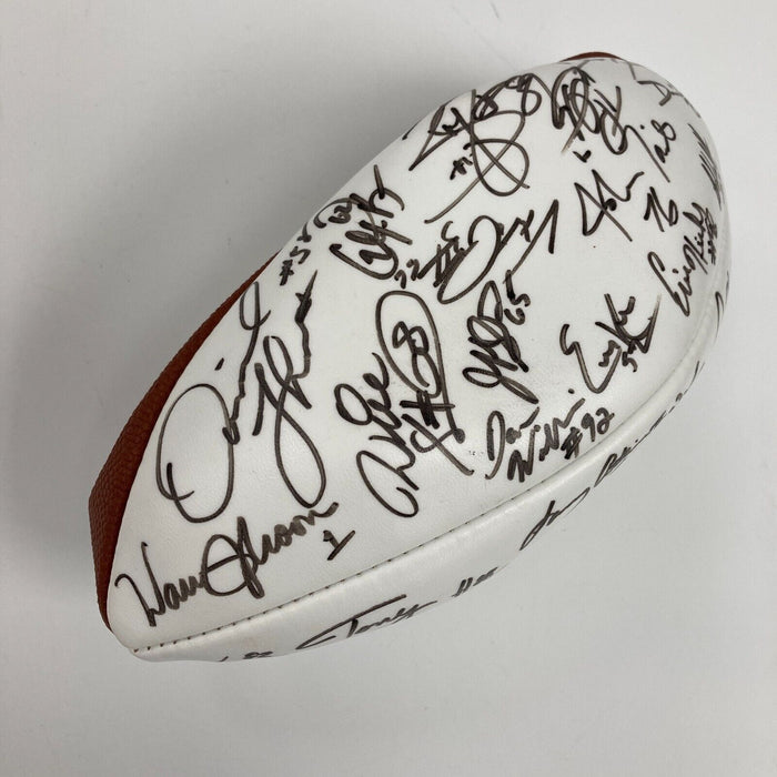 1999 Kansas City Chiefs Team Signed Football Warren Moon & Tony Gonzalez JSA COA