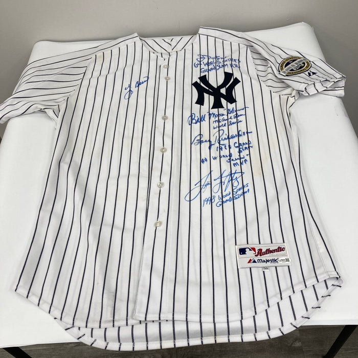 New York Yankees World Series Grand Slams Signed Jersey 5 Sigs Yogi Berra JSA