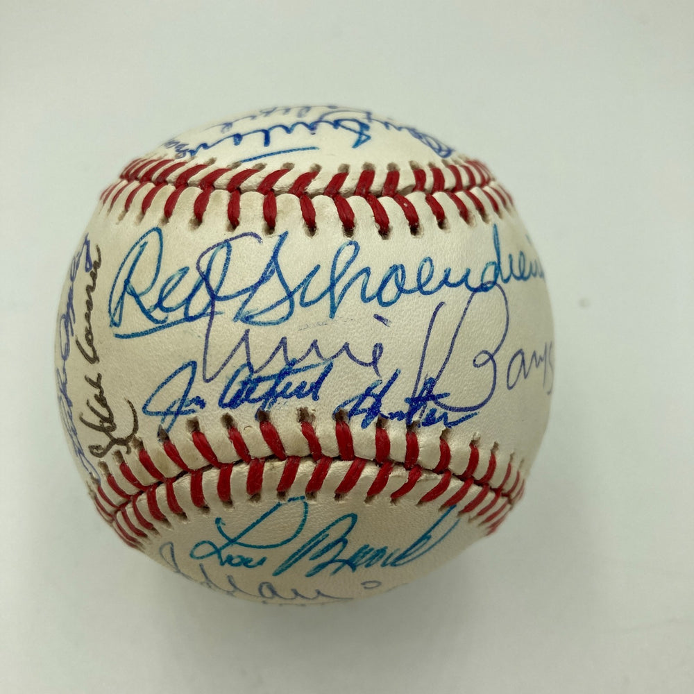 Willie Mays Hank Aaron Hall Of Fame Multi Signed Baseball JSA COA